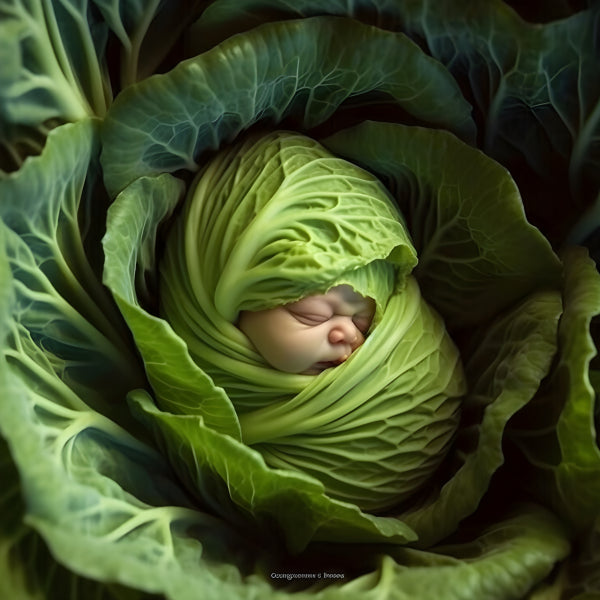 Vinyl Decal, Gentle Cabbage Baby Wall Art Print Home Decor Poster