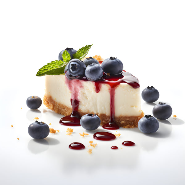 Vinyl Decal, Blueberry Cheesecake Dessert Kitchen Wall Art Print Food Decor Modern Dining Room Poste