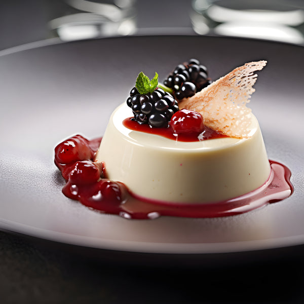 Vinyl Decal, Creamy Dessert Wall Art Print Elegant Food PosterBlackberries and Red