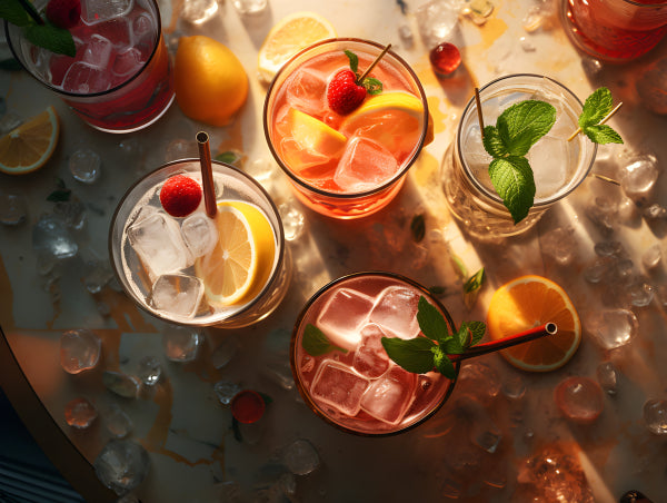 Vinyl Decal, Refreshing Summer Drinks Wall Art Poster Print