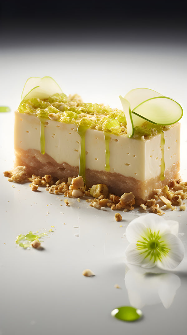 Vinyl Decal, Green Apple Dessert Cheesecake Slice Food Photography Wall Art Poster Print