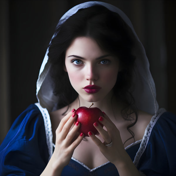 Vinyl Decal, Dark Fantasy Portrait Woman Red Apple Wall Art Poster Print, 5 x 7 or 8 x 10 Inch Unfra