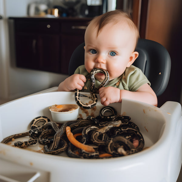 Vinyl Decal, Adorable Baby with Pet Snakes Wall Art Print, Unique Nursery Decor, Animal Lover Gift,