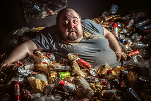 Vinyl Decal, Fat Man In Trash Wall Art Print