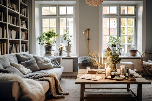 Vinyl Decal, Cozy Scandinavian Living Room Wall Art Poster Print Home Decor