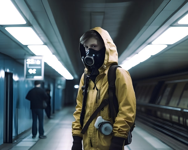 Vinyl Decal, Dystopian Future Gas Mask Wall Art Poster