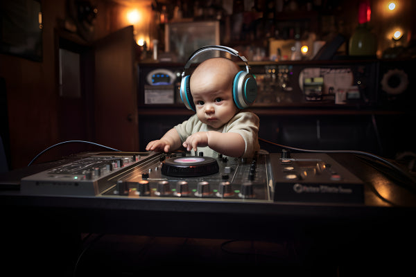 Vinyl Decal, Baby DJ Wall Art Poster Funny Music Nursery Decor