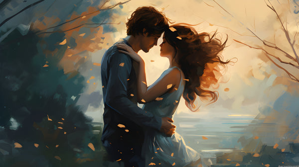 Vinyl Decal, Autumn Love Story Poster Print for Home Decor