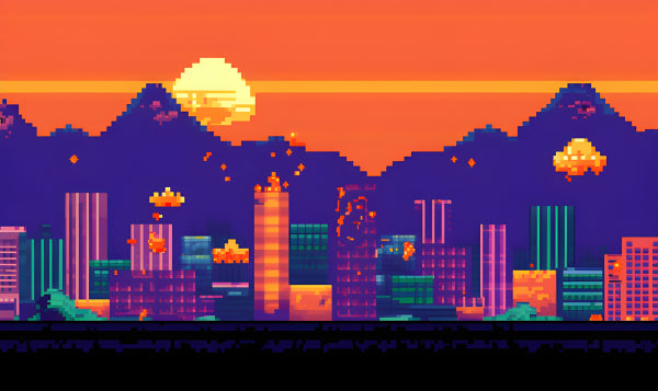 Vinyl Decal, Sonic Mania Studiopolis Zone Pixel Art Print (5" x 7")