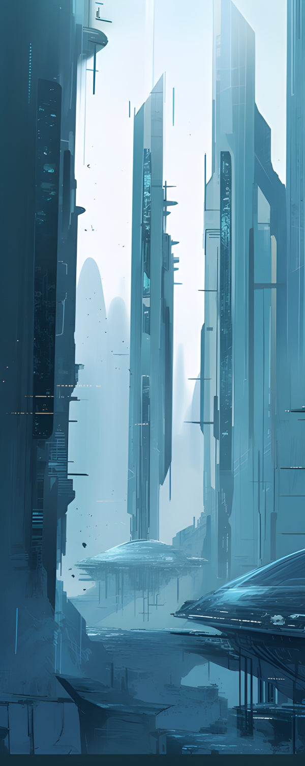 Vinyl Decal, Cityscape Concept Art Print (5" x 7")