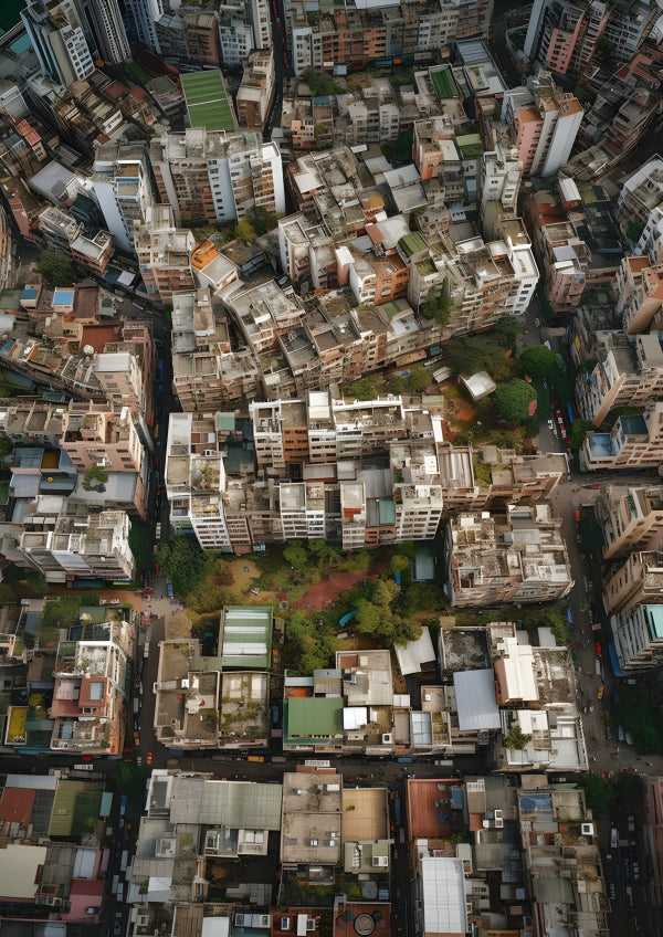 Vinyl Decal, Nantou Hybrid Building Aerial View Urban Architecture Print (5" x 7")