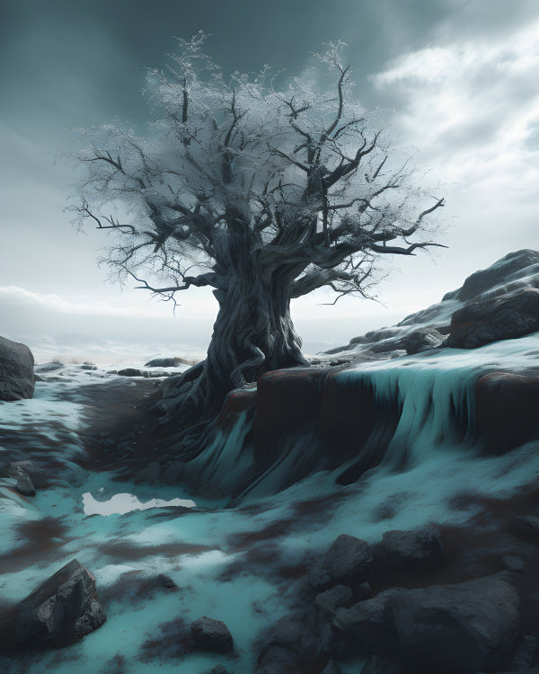 Vinyl Decal, Twisted Ancient Tree (5" x 7")
