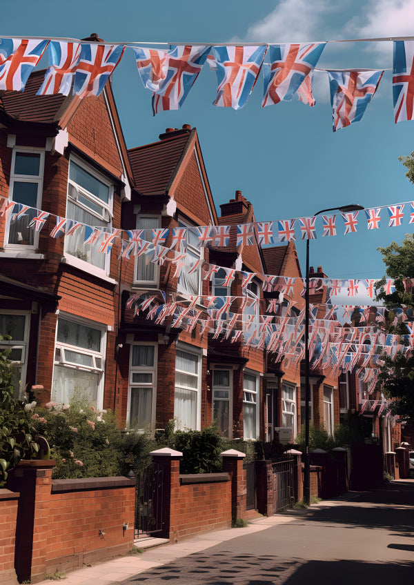 Vinyl Decal, Union Jack Flag Bunting (5" x 7")