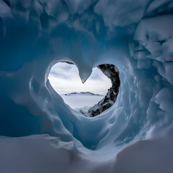 Vinyl Decal, Heart-Shaped Ice Cave in an Arctic Wonderland (5" x 7")
