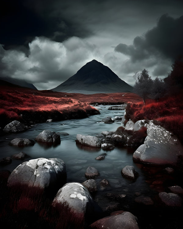 Vinyl Decal, Moody Scottish Highlands Portrait Art Print (5" x 7")