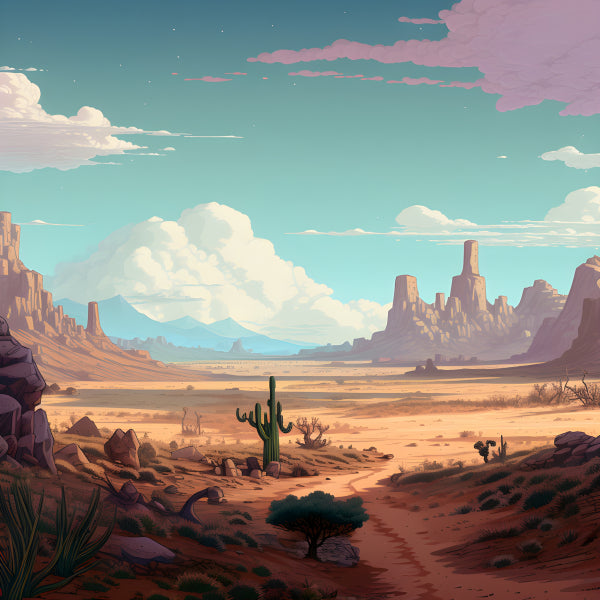 Vinyl Decal, Vibrant Desert Portrait Canvas Print (5" x 7")