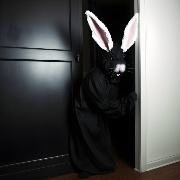Vinyl Decal, Black Bunny Rabbit Costume for Adults (5" x 7")