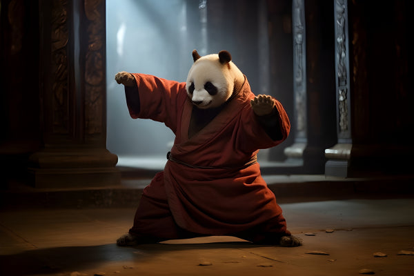 Vinyl Decal, Kung Fu Panda Po Character Collectible Figurine Statue Action Pose Martial Arts (5" x 7