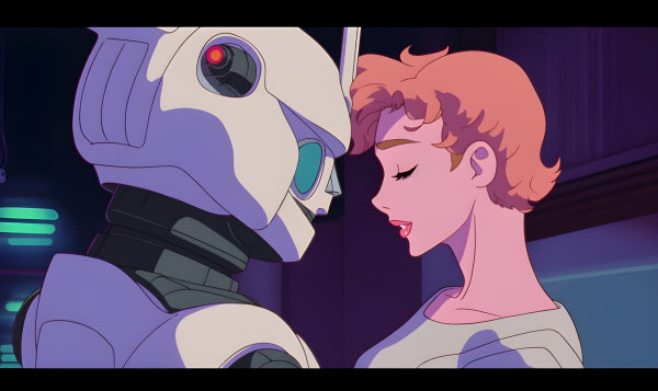 Vinyl Decal, Anime Sci-Fi Romance Robot Woman Illustration Art (5" x 7")