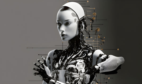 Vinyl Decal, Humanoid Robot Art Print (5" x 7")