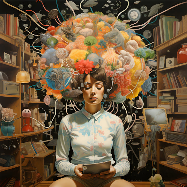 Vinyl Decal, Surreal Brainstorming Art Print (5" x 7")