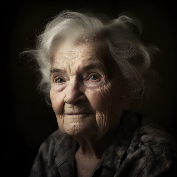 Vinyl Decal, Classic Portrait of an Elderly Woman Fine Art Print Home Decor Wall (5" x 7")