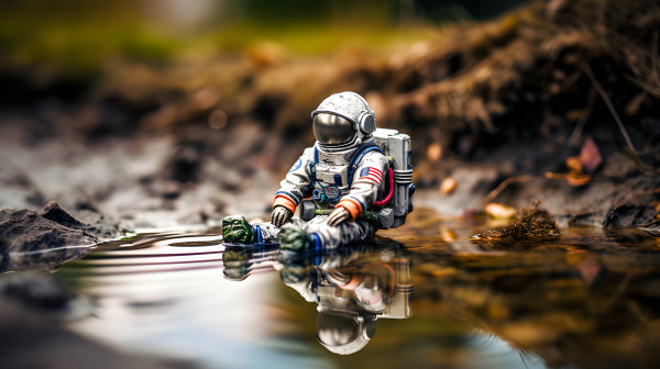 Vinyl Decal, Miniature Astronaut Figurine (5" x 7")