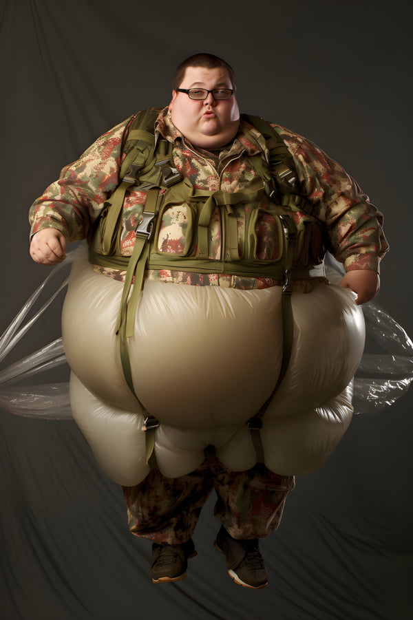 Vinyl Decal, Fat Man Funny Wall Art Poster, Funny Fat Man Print (5" x 7")