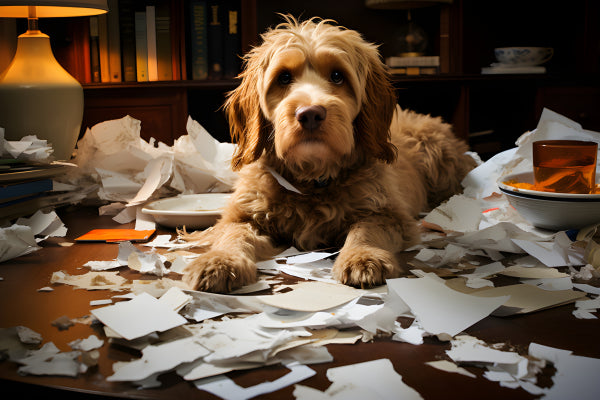 Vinyl Decal, Cute Puppy Messy Desk Excuse Picture (5" x 7")
