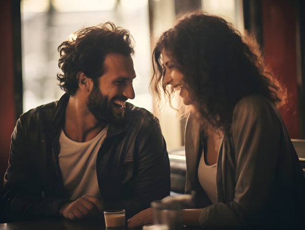 Vinyl Decal, Romantic Couple Sitting at Bar (5" x 7")