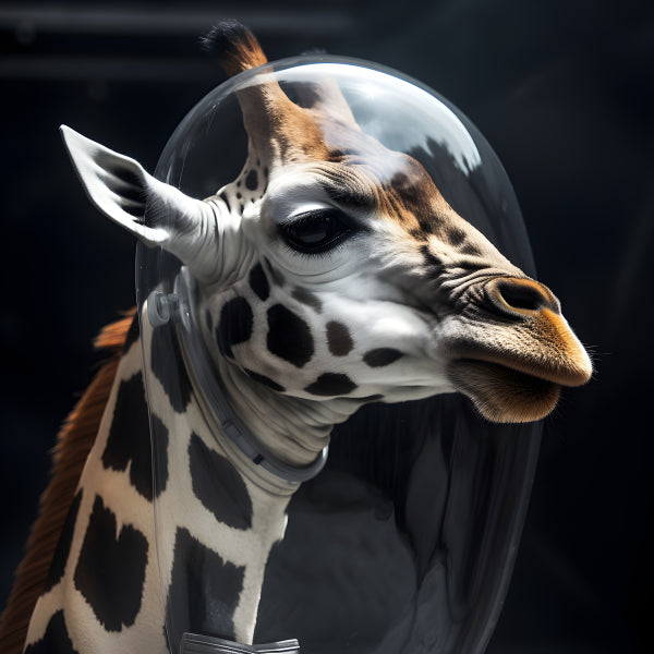 Vinyl Decal, Space Giraffe in Astronaut Helmet (5" x 7")