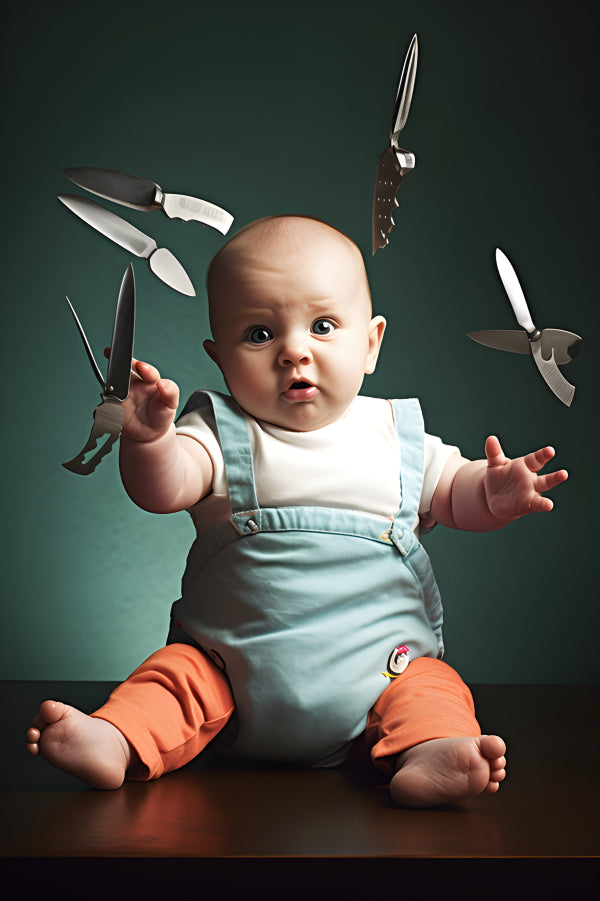 Vinyl Decal, Humor Baby Print (5" x 7")