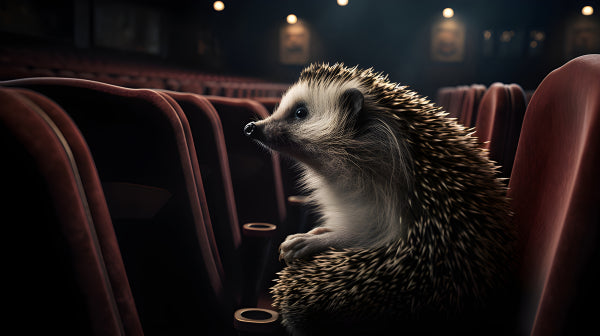 Vinyl Decal, Hedgehog in Movie Theater Seat, Cute Animal Cinema Picture Print (5" x 7")