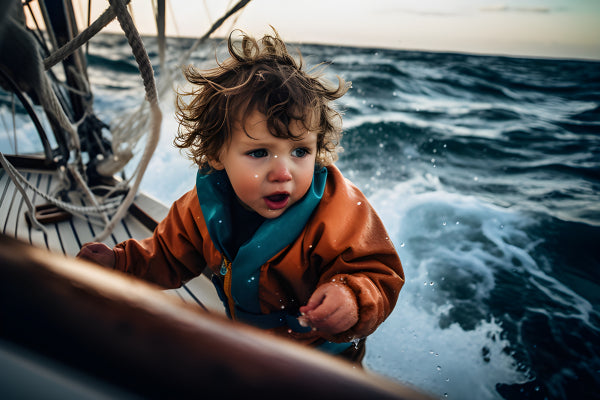 Vinyl Decal, Young Boy Sailing Jacket (5" x 7")