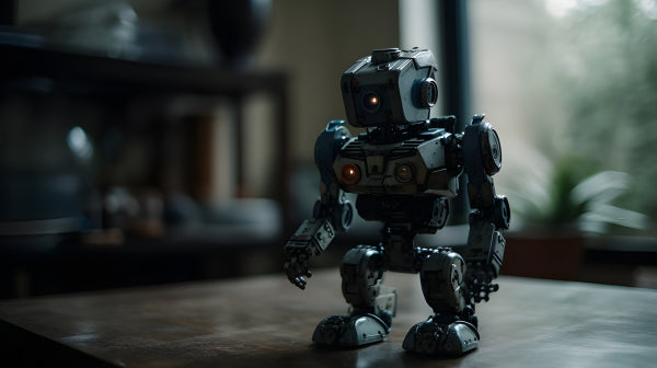 Vinyl Decal, Compact Poseable Robot Figure Toy (5" x 7")