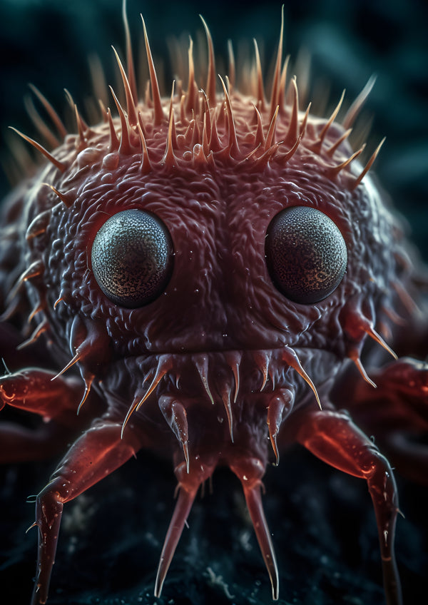 Vinyl Decal, Intricate Microscopic Mite Face Details Nature Creature Close Up AI Generated Illustrat