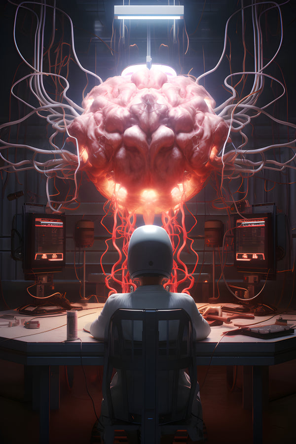 Vinyl Decal, Laboratory Subject Interacting with Advanced Neural Interface System (5" x 7")
