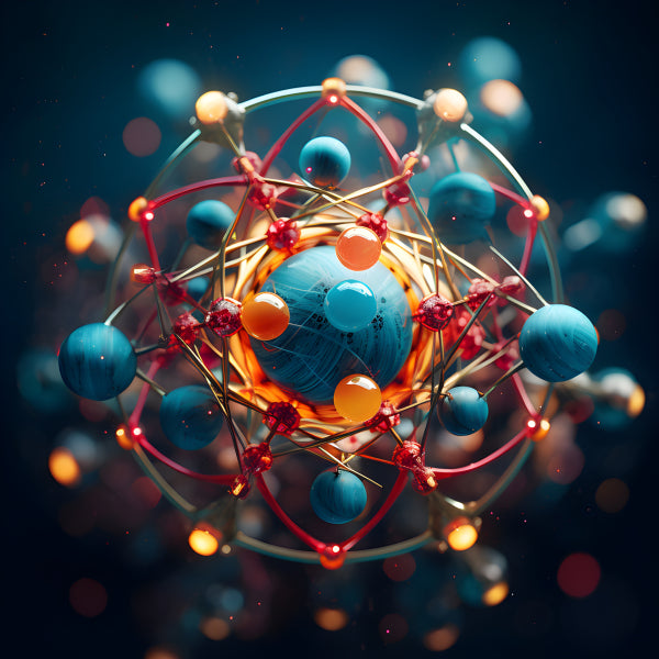 Vinyl Decal, Atomic Structure Model | Abstract Science Art Print (5" x 7")