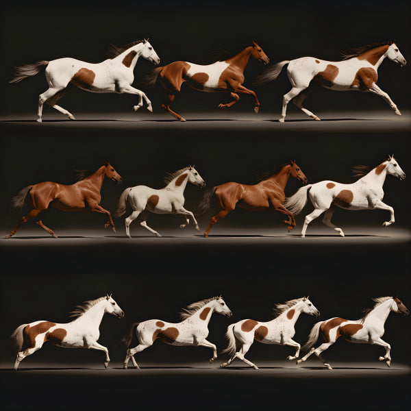 Vinyl Decal, Running Horses Wall Art Print (5" x 7")
