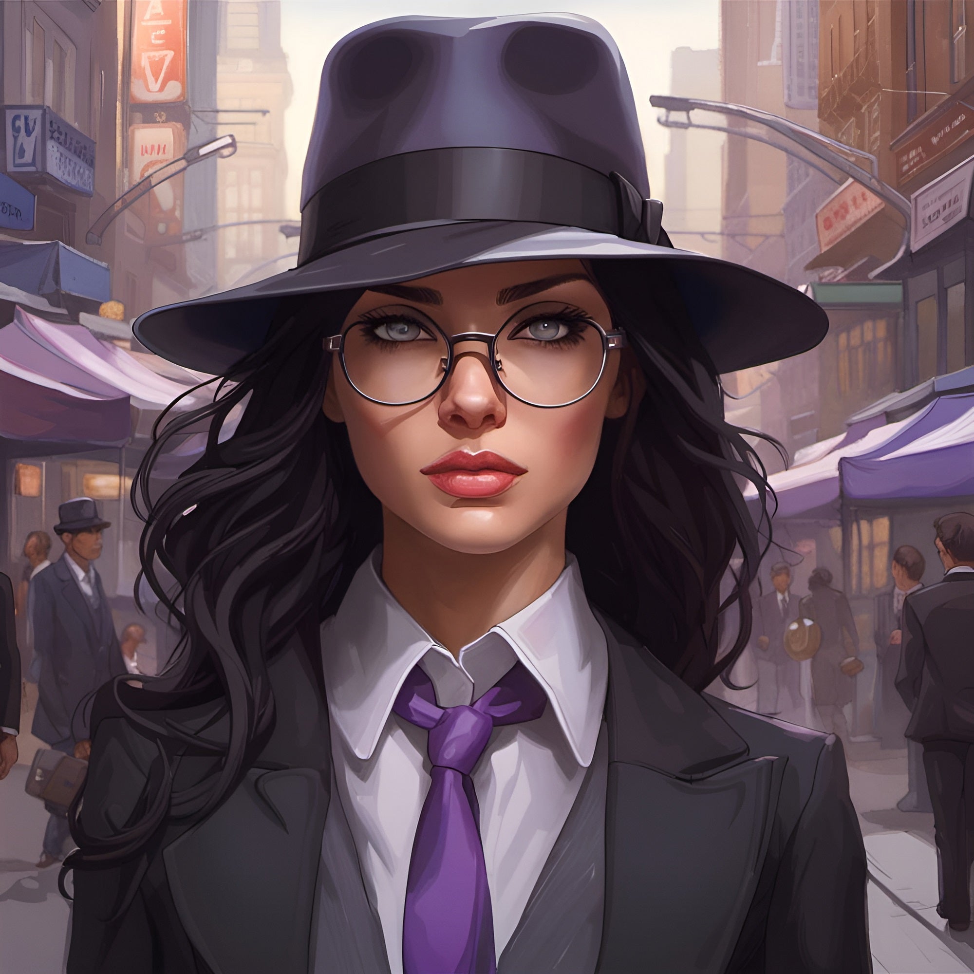 Vinyl Decal,Mystery Woman Detective Noir Style Wall Art Poster Print, 5 x 7 or 8 x 10 Inch Unframed