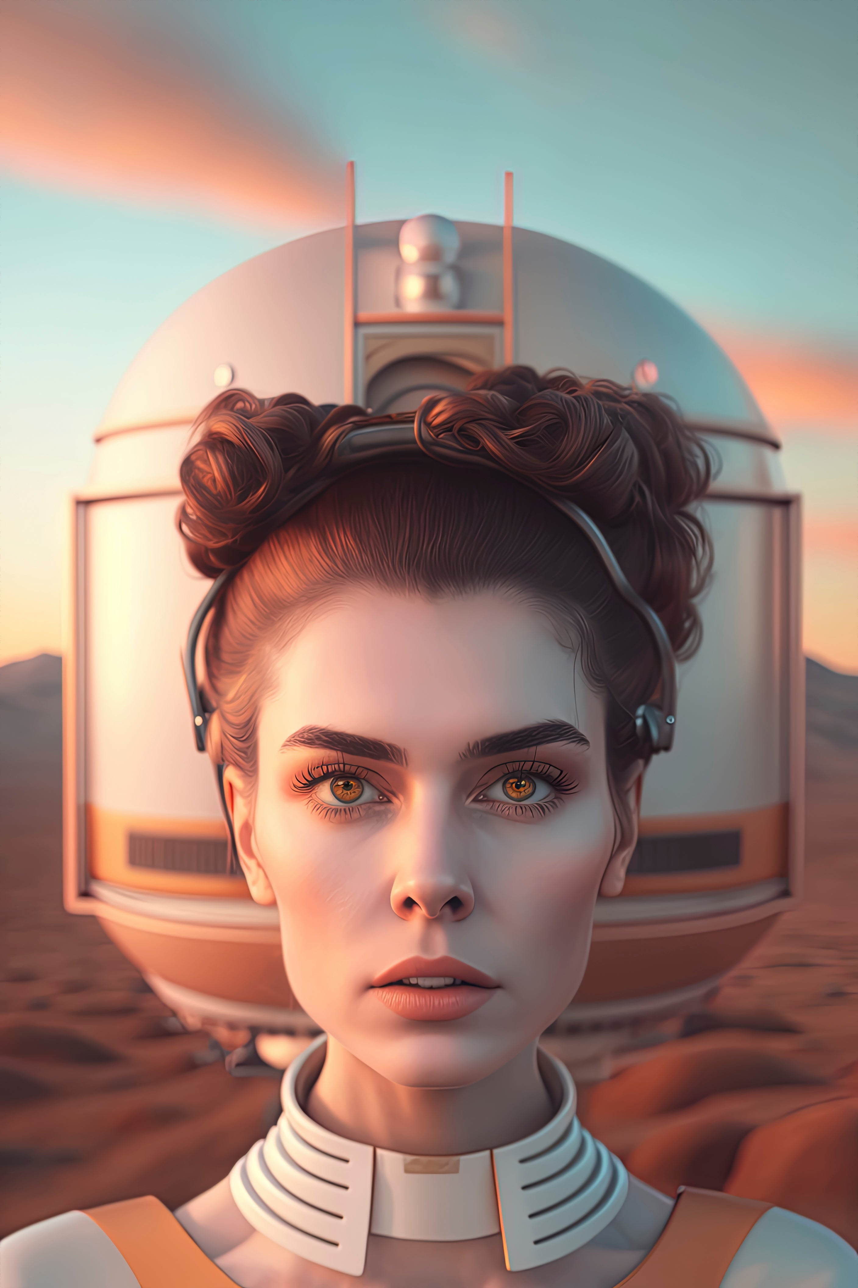 Vinyl Decal,Retrofuturism Space Explorer Woman Wall Art Poster Print, 5 x 7 or 8 x 10 Inch Unframed