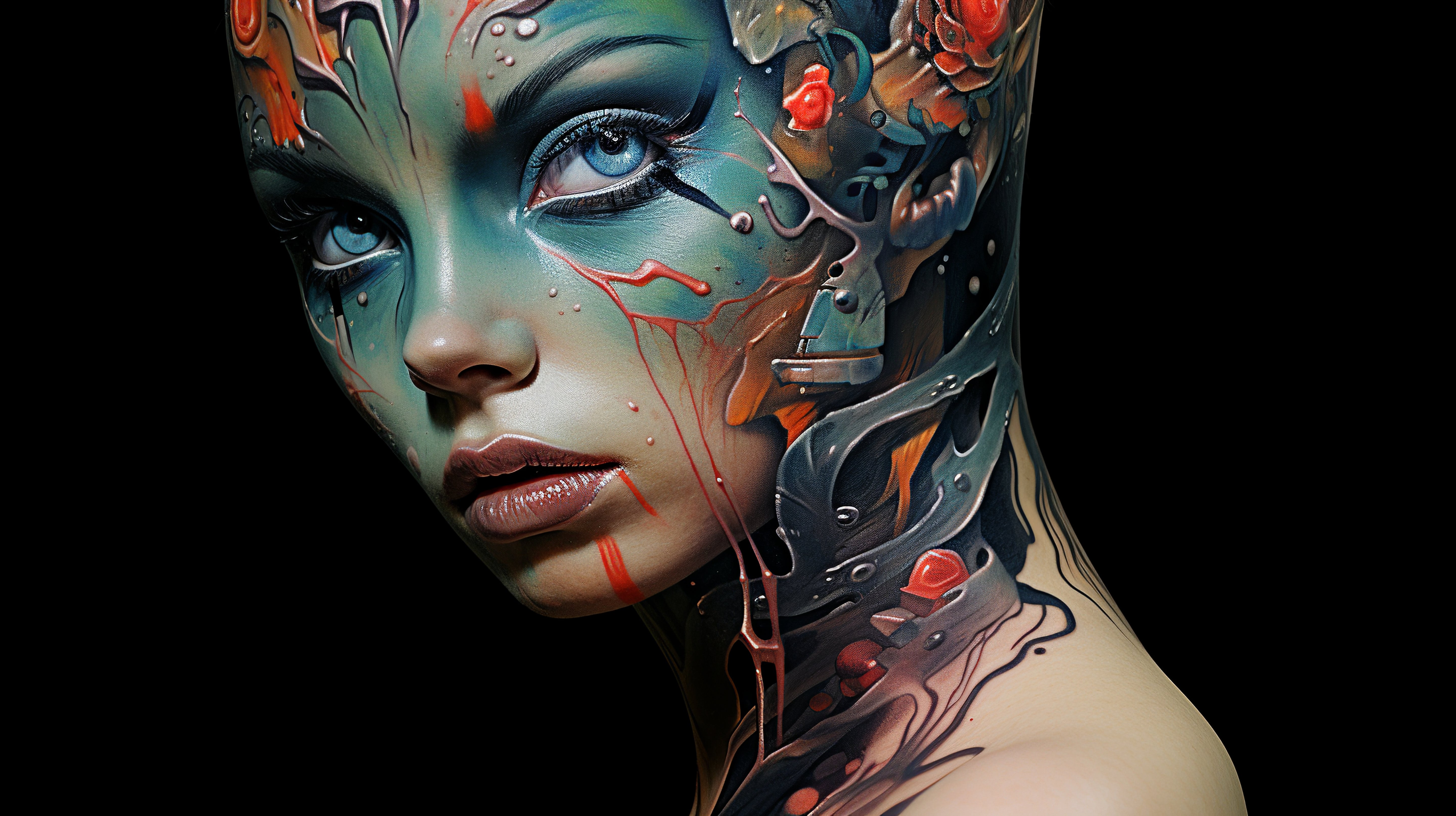 Vinyl Decal,Siren Portrait Sci-Fi Fantasy Wall Art Poster Print Modern Surrealism Home Decor, 5 x 7