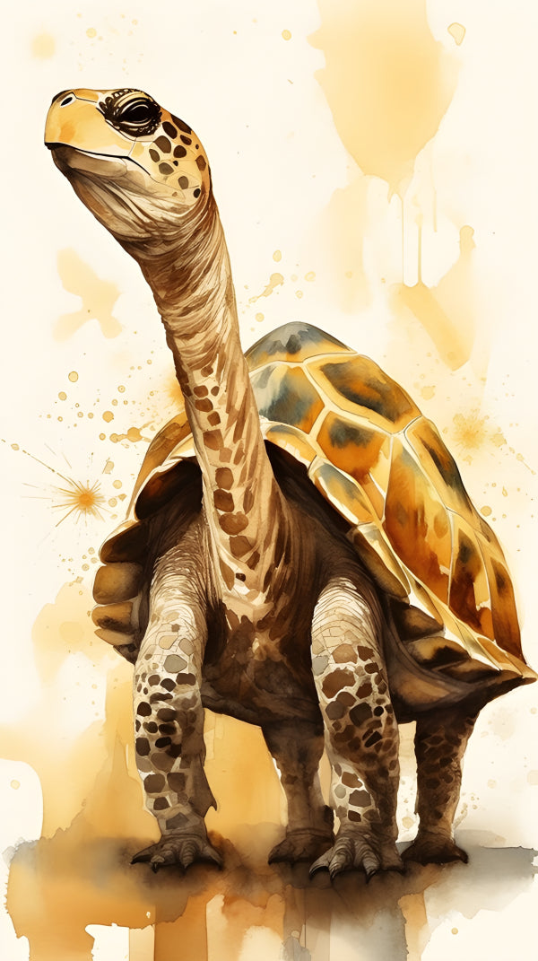 Vinyl Decal, Watercolor Tortoise Wall Art Print (5" x 7")