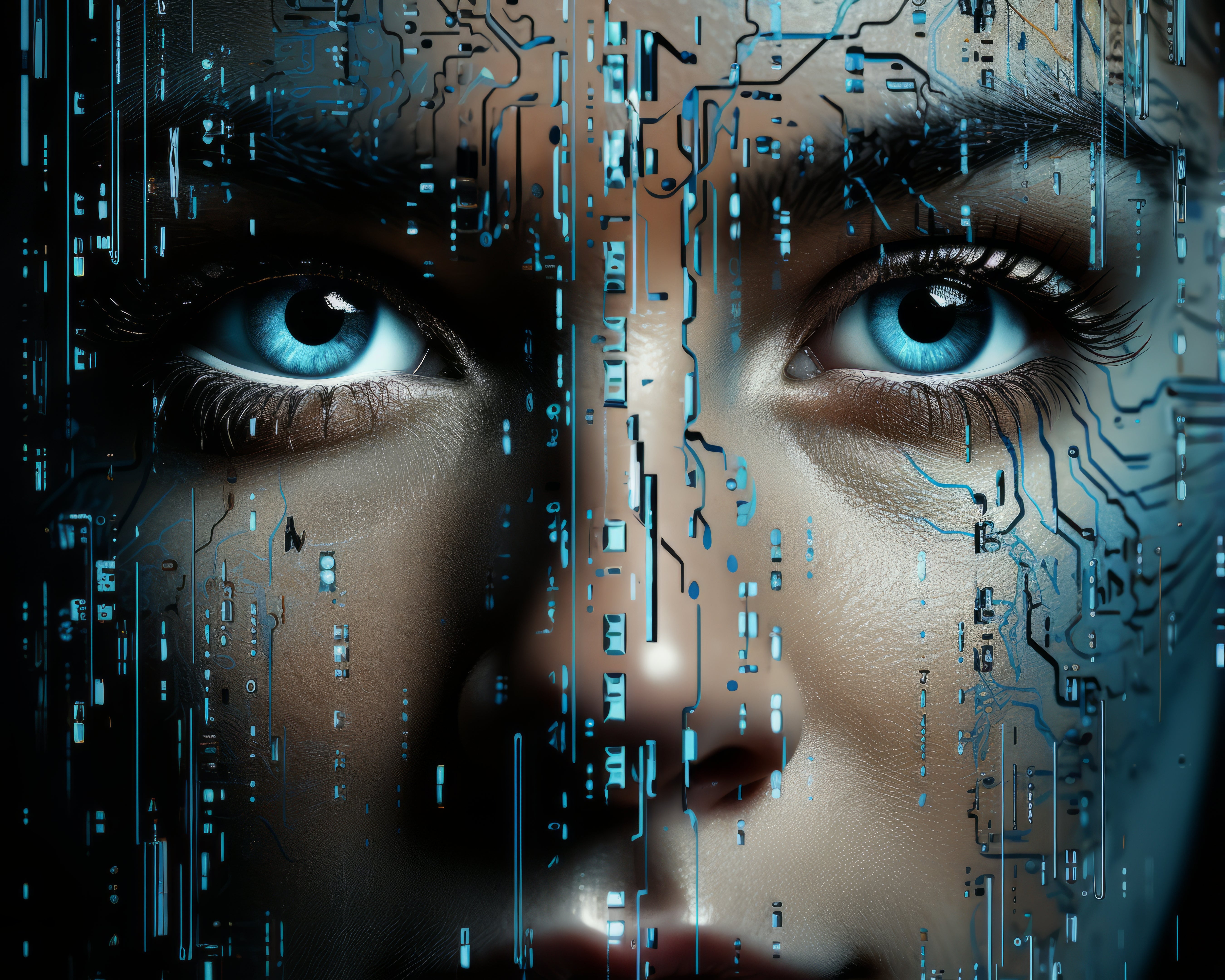 Vinyl Decal,AI Art Futuristic Cybernetic Woman Wall Art Poster, 5 x 7 or 8 x 10 Inch Unframed Poster