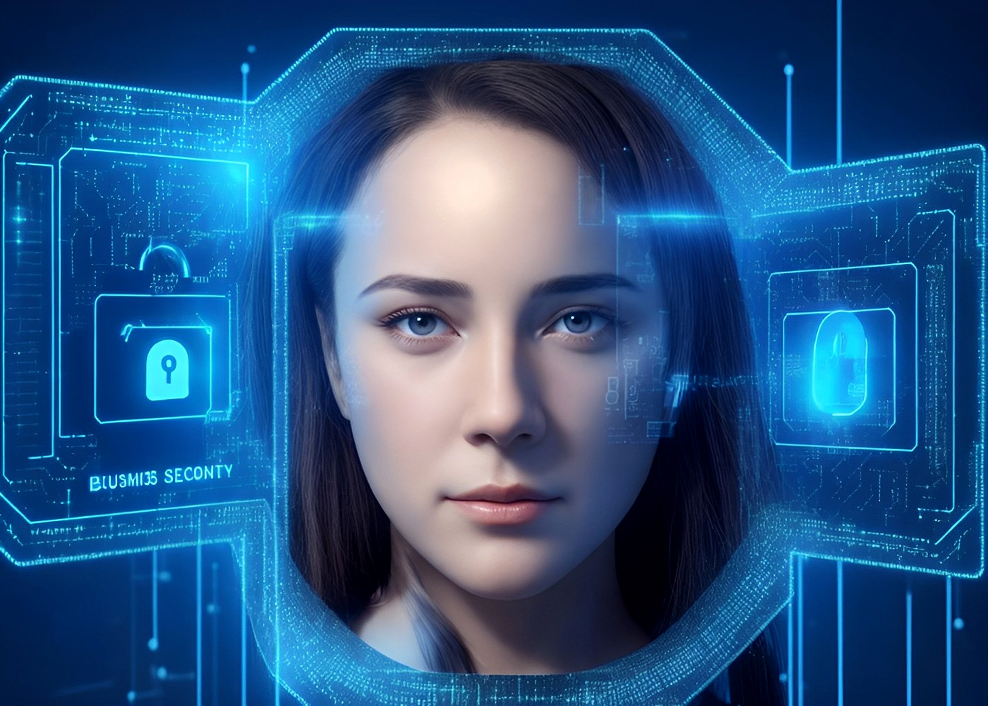 Vinyl Decal,Futuristic Biometric Face Recognition Security Wall Art Print, 5 x 7 or 8 x 10 Inch Unfr