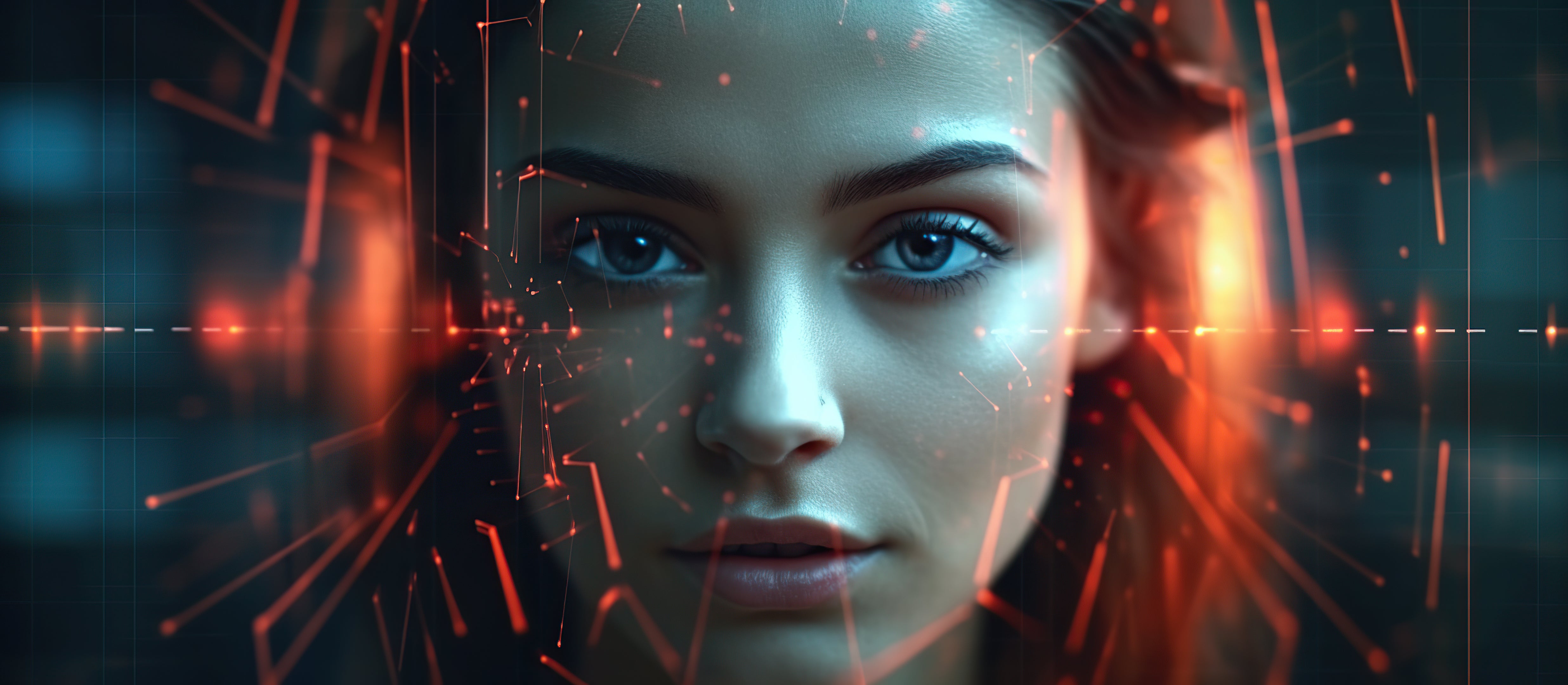 Vinyl Decal,AI Art Print Futuristic Woman Portrait Wall Decor Modern Digital Artwork Poster, 5 x 7 o