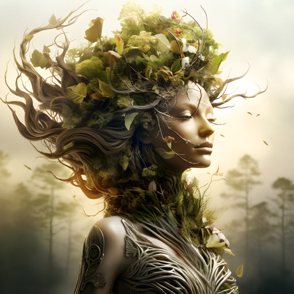 Vinyl Decal,Mother Nature Wall Art Poster Gaia Earth Goddess Fantasy, 5 x 7 or 8 x 10 Inch Unframed
