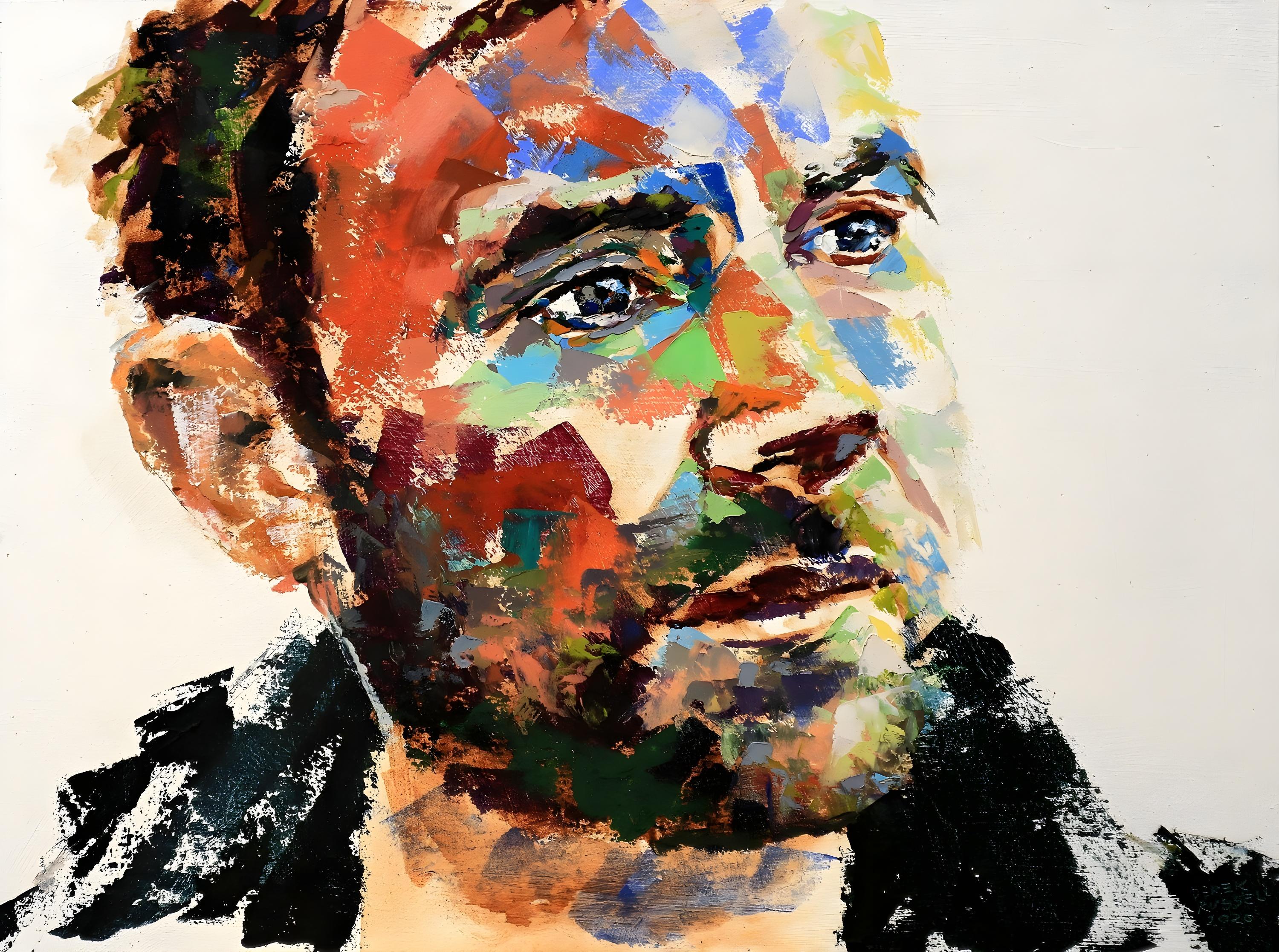 Vinyl Decal, Colorful Artistic Study of a Person's Visage (5" x 7")