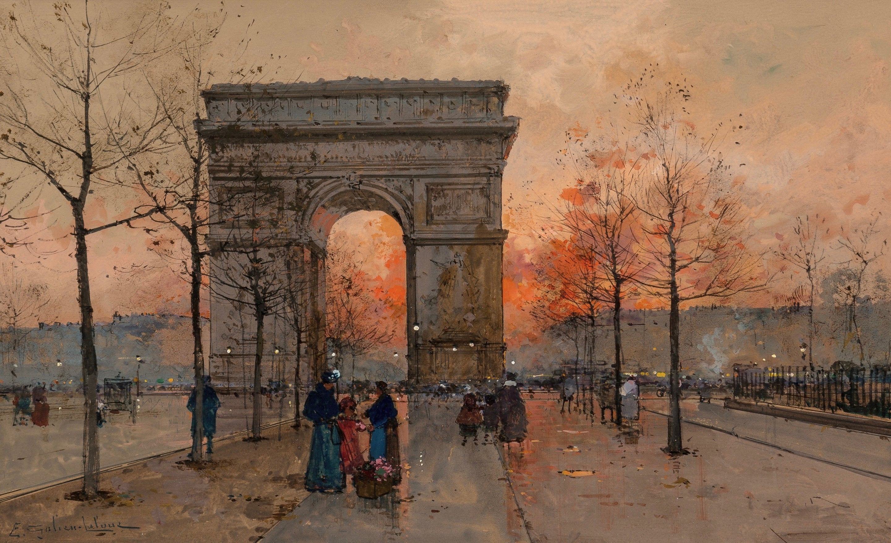 Vinyl Decal, Captivating Depiction of a Grand European Architectural Structure at Dusk (5" x 7")