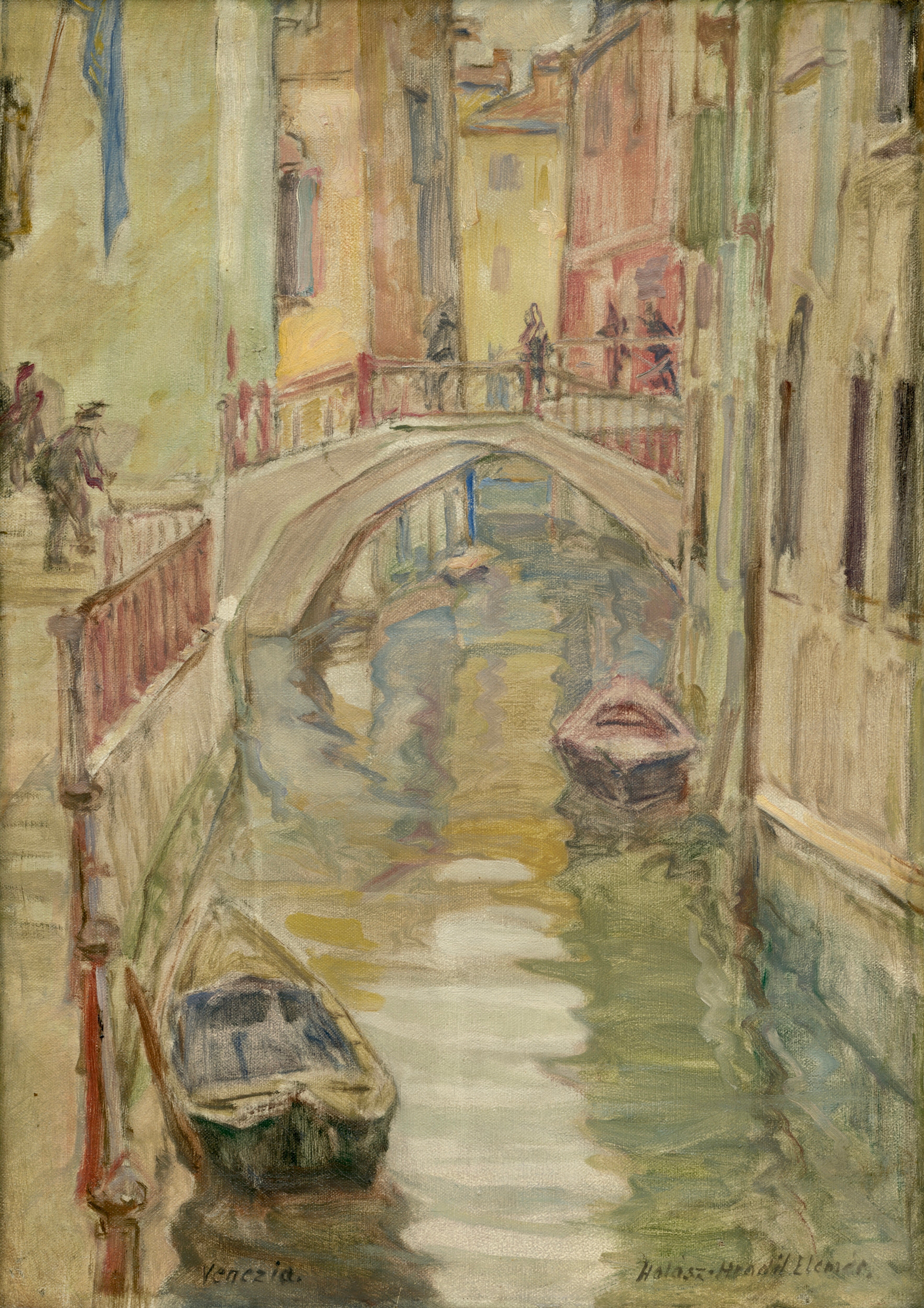 Vinyl Decal, Vibrant Impressionist Canal Scene Artwork, Classic European Cityscape Wall Decor (5" x